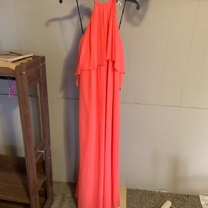 Coral Vince Camino floor length halter dress